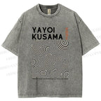 Unisex Yayoi Kusama Circle Printed Washed Tee