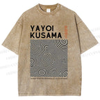 Unisex Yayoi Kusama Circle Printed Washed Tee