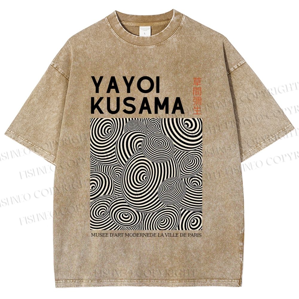 Unisex Yayoi Kusama Circle Printed Washed Tee
