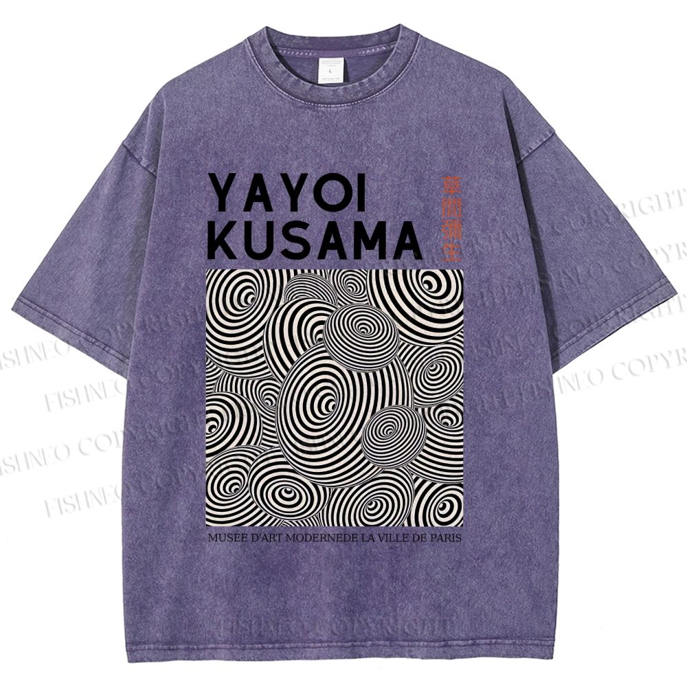 Unisex Yayoi Kusama Circle Printed Washed Tee