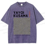 Unisex Yayoi Kusama Circle Printed Washed Tee