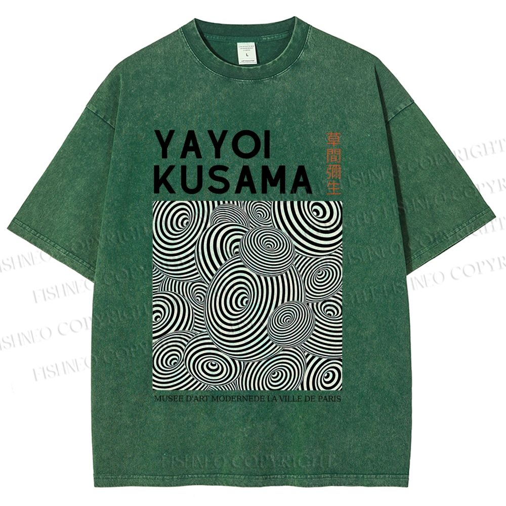 Unisex Yayoi Kusama Circle Printed Washed Tee