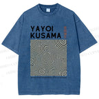 Unisex Yayoi Kusama Circle Printed Washed Tee