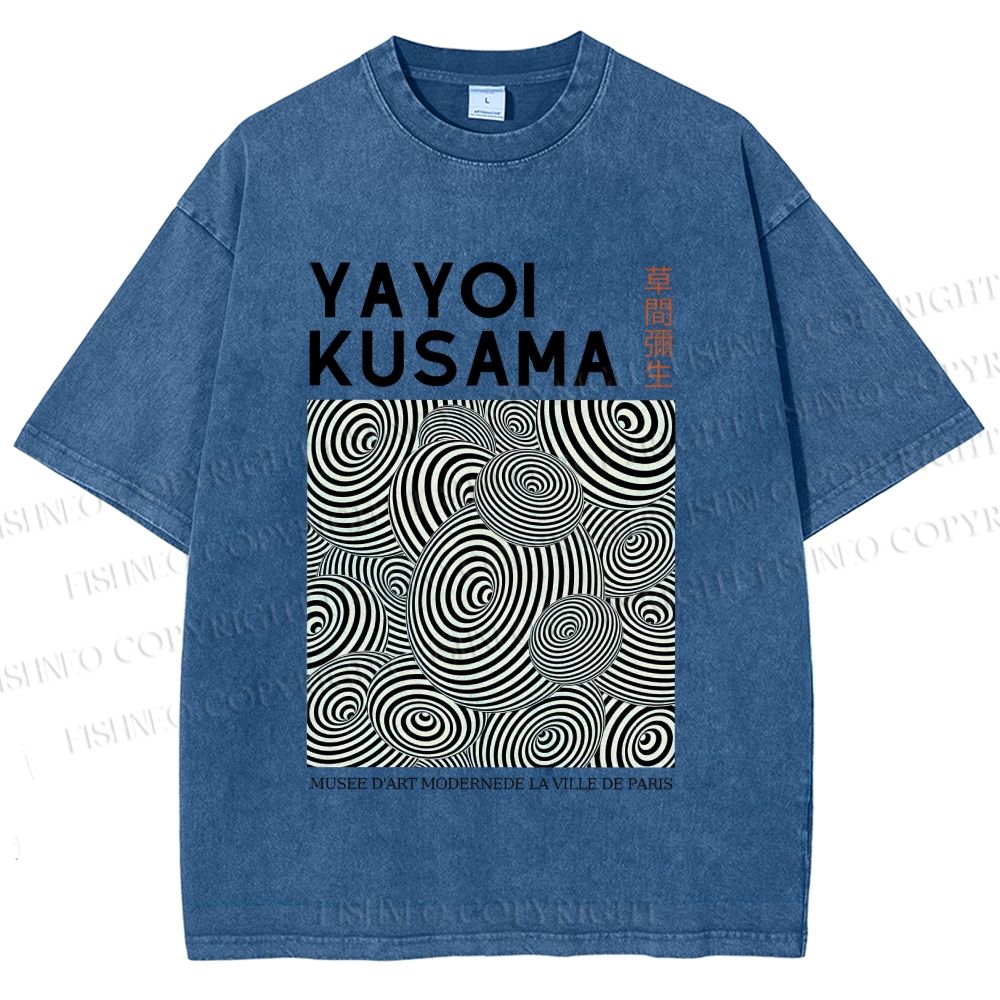 Unisex Yayoi Kusama Circle Printed Washed Tee