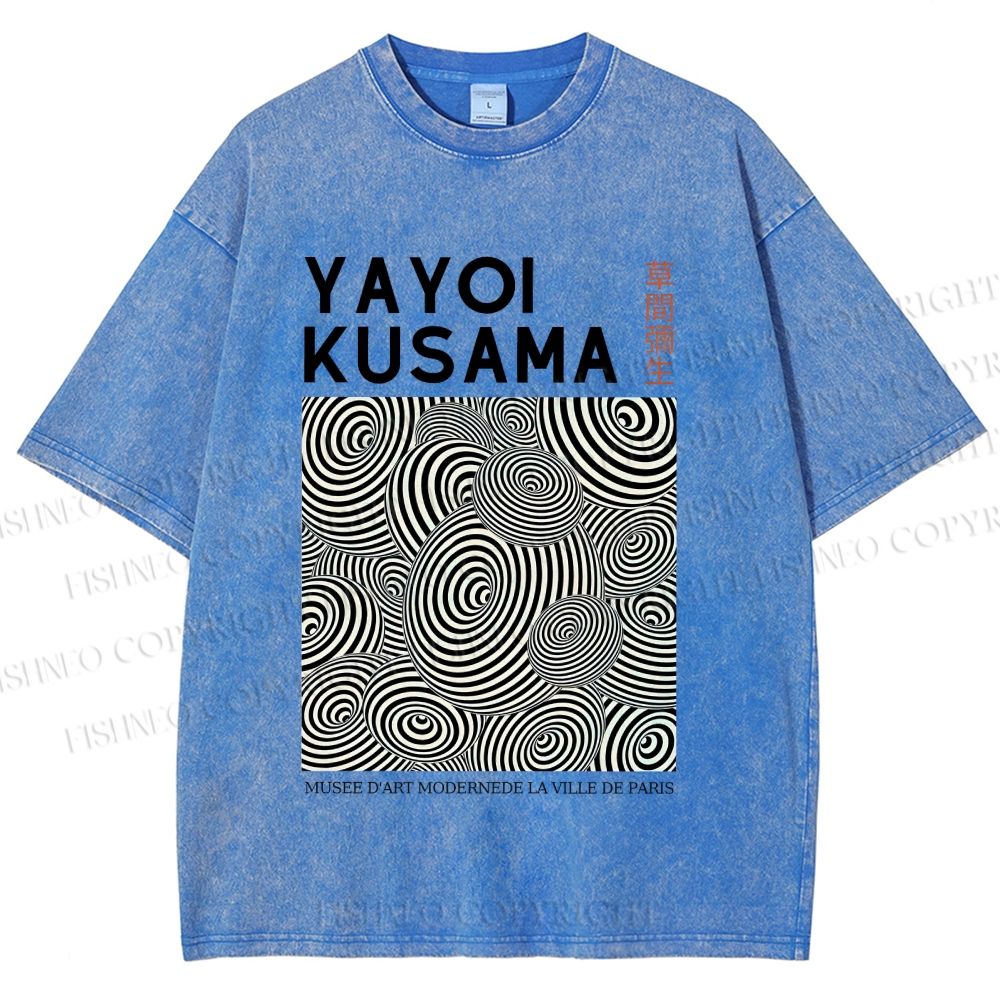 Unisex Yayoi Kusama Circle Printed Washed Tee