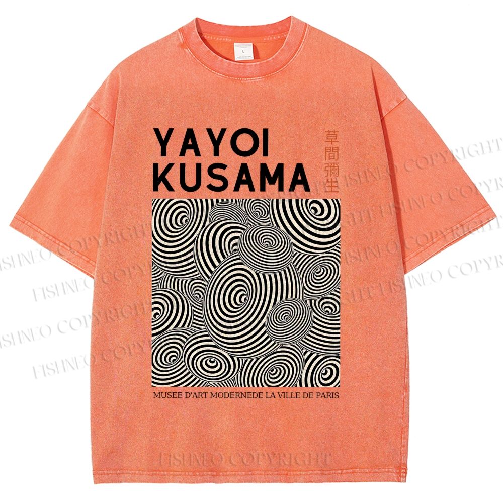Unisex Yayoi Kusama Circle Printed Washed Tee