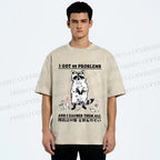 Unisex Troublemaker Raccoon Printed Washed Tee