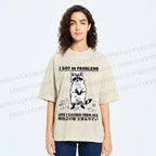 Unisex Troublemaker Raccoon Printed Washed Tee