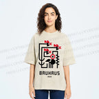 Unisex Bauhaus Geometric Bird Printed Washed Tee