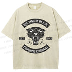 Unisex Maximum Black Tiger Printed Washed Tee