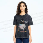 Unisex Gangsta Pigeon Printed Washed Tee