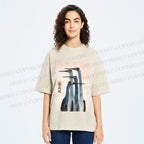 Unisex Fortune Ink Cranes Printed Washed Tee