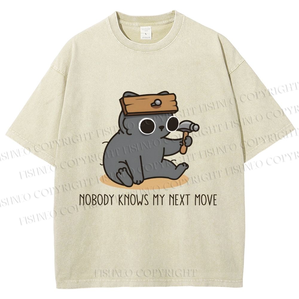 Unisex Nobody Knows My Next Move Printed Washed Tee