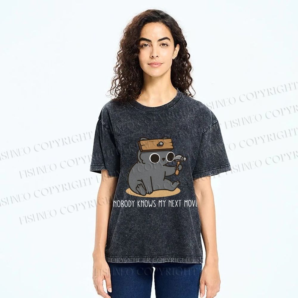 Unisex Nobody Knows My Next Move Printed Washed Tee
