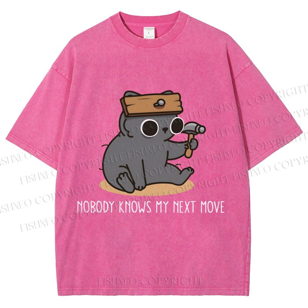 Unisex Nobody Knows My Next Move Printed Washed Tee