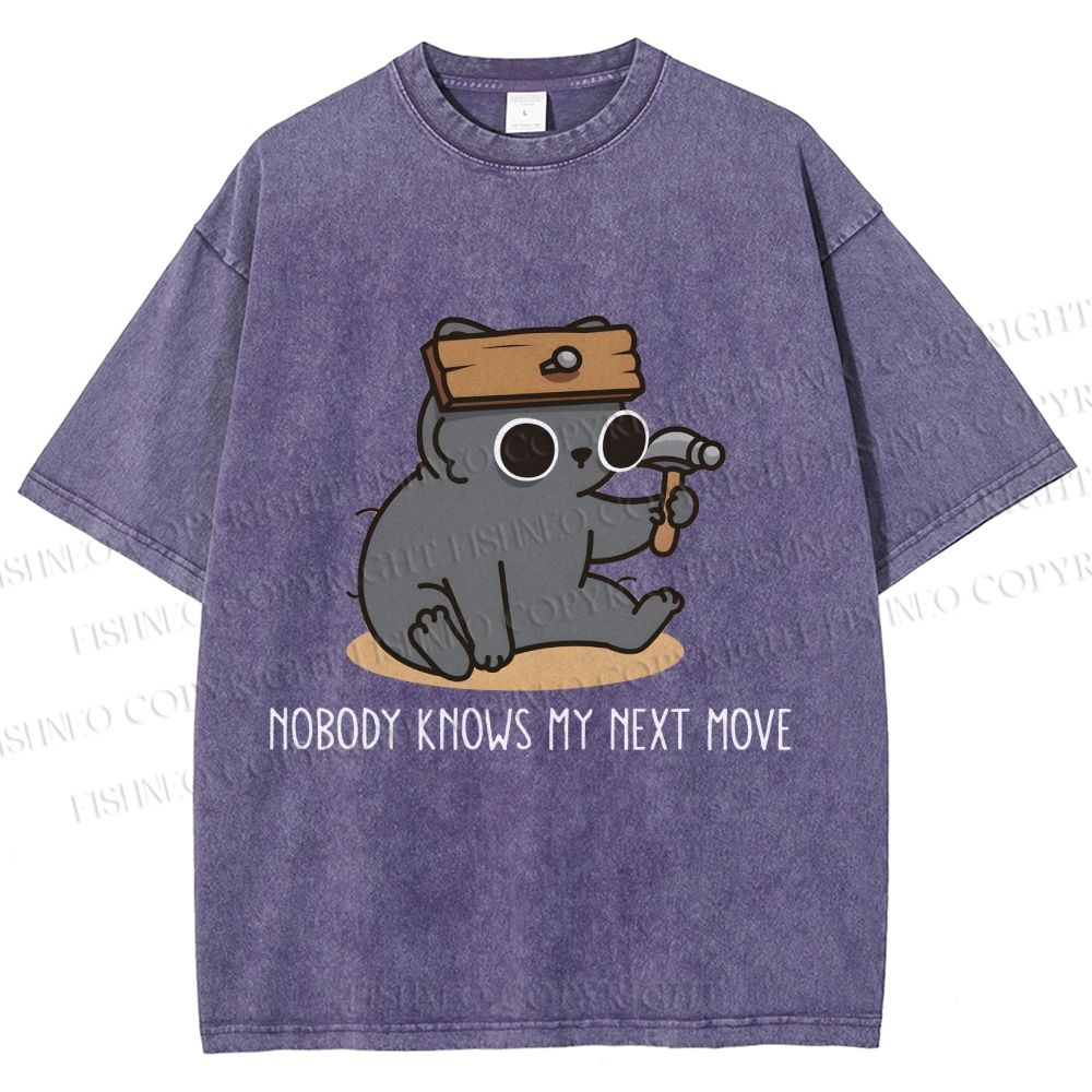 Unisex Nobody Knows My Next Move Printed Washed Tee