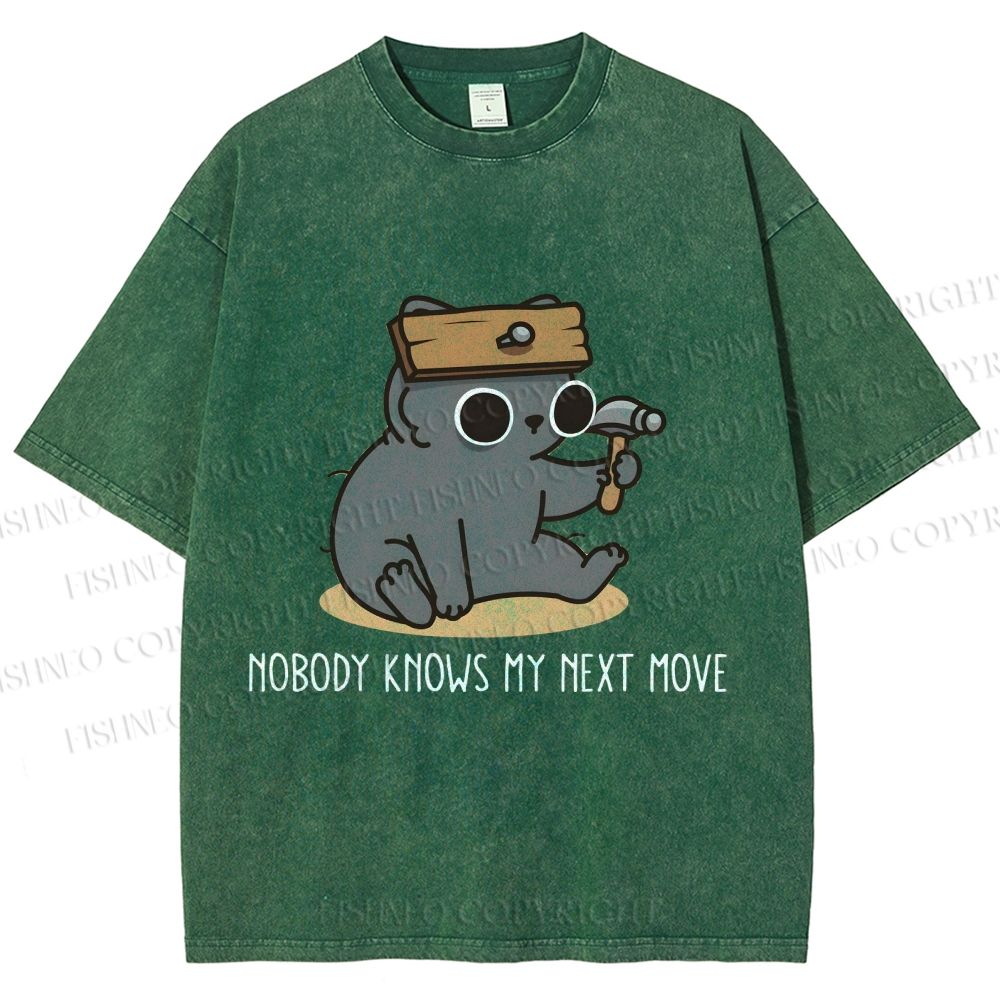 Unisex Nobody Knows My Next Move Printed Washed Tee