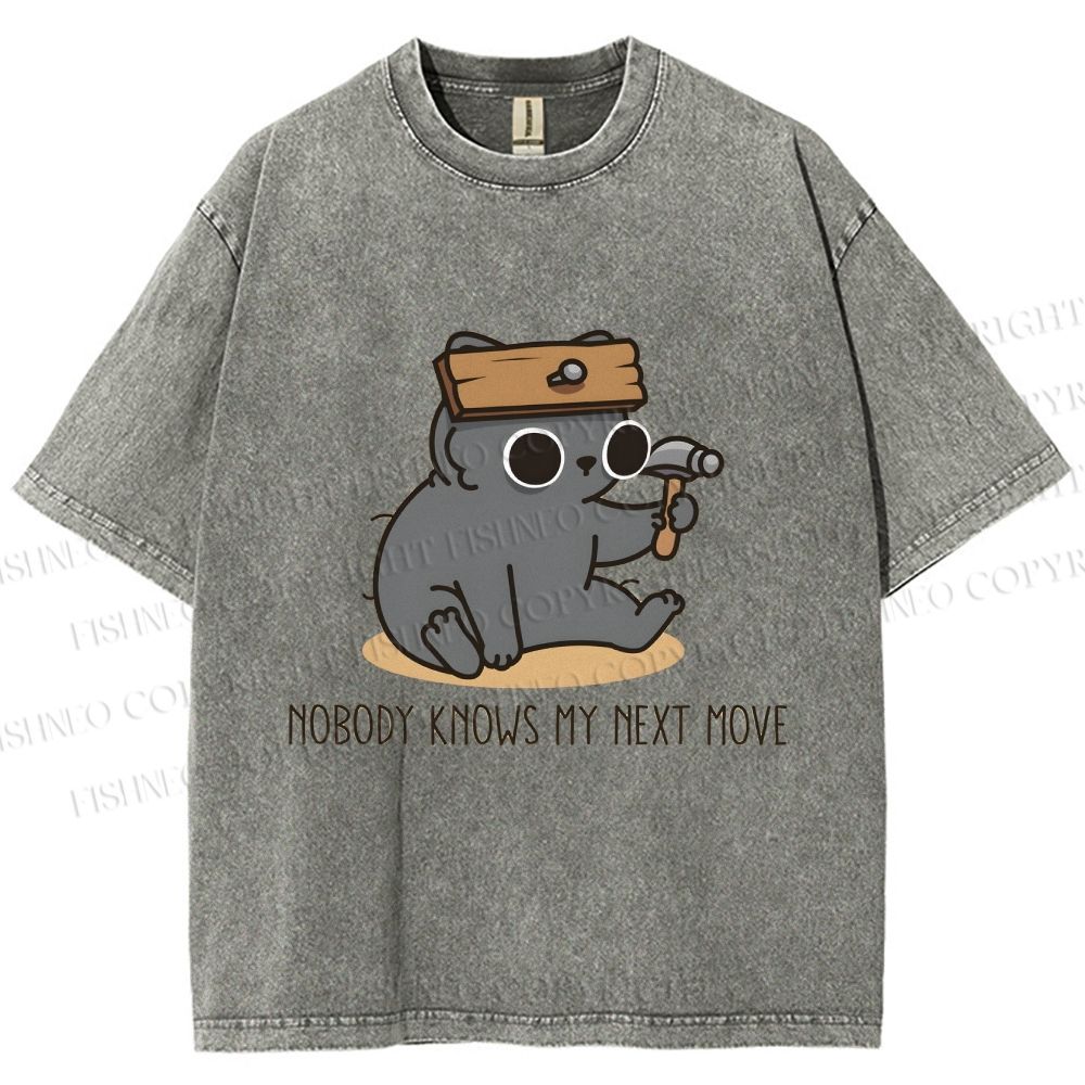 Unisex Nobody Knows My Next Move Printed Washed Tee