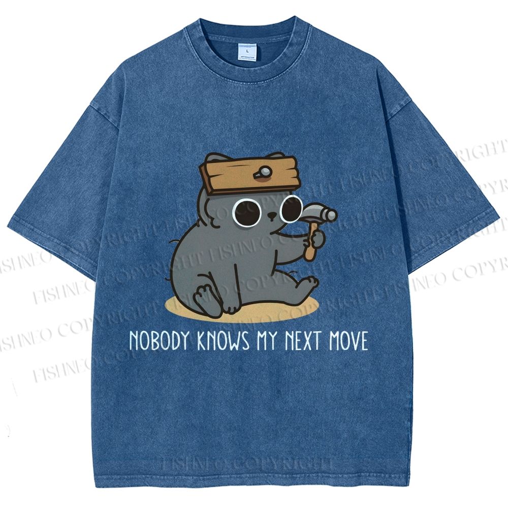 Unisex Nobody Knows My Next Move Printed Washed Tee