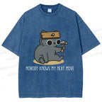 Unisex Nobody Knows My Next Move Printed Washed Tee