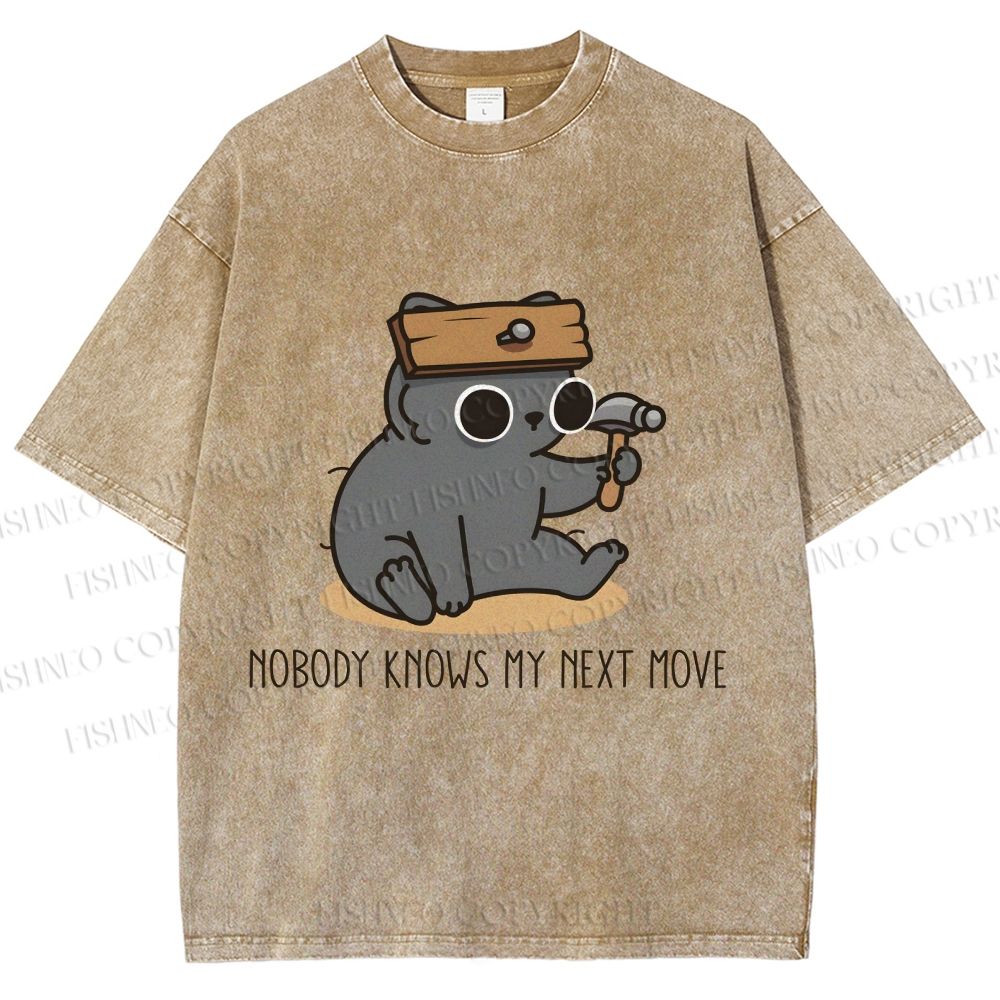 Unisex Nobody Knows My Next Move Printed Washed Tee