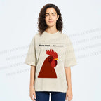 Unisex Rhode Island Red Chicken Printed Washed Tee
