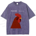 Unisex Rhode Island Red Chicken Printed Washed Tee
