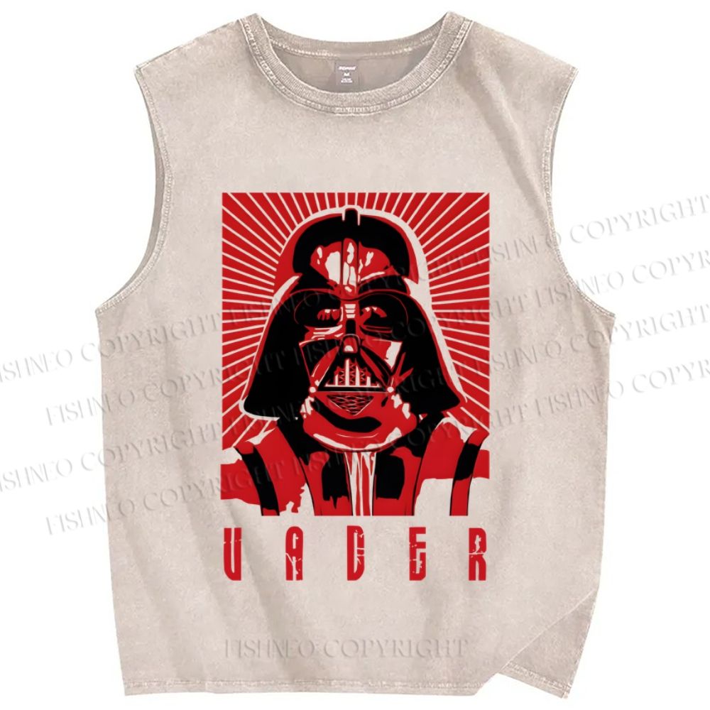 Unisex Star Wars Darth Vader Printed Washed Tank Top
