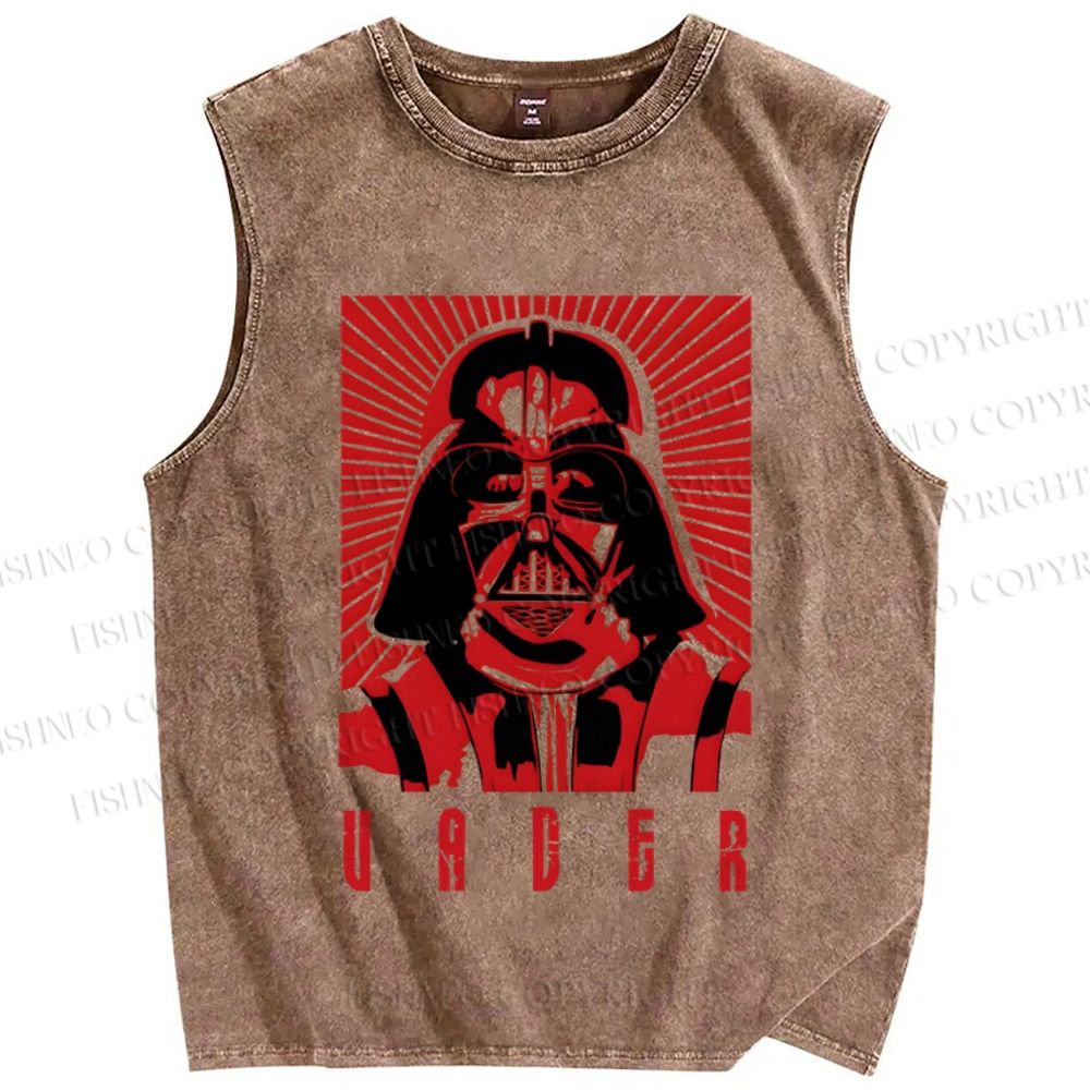 Unisex Star Wars Darth Vader Printed Washed Tank Top