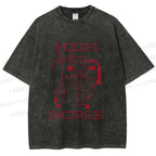 Unisex Cat on High Horse Printed Washed Tee