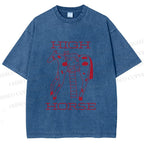 Unisex Cat on High Horse Printed Washed Tee