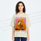 Unisex Yayoi Kusama Funny Panthers Printed Washed Tee
