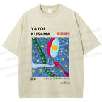Unisex Yayoi Kusama Exhibition Printed Washed Tee