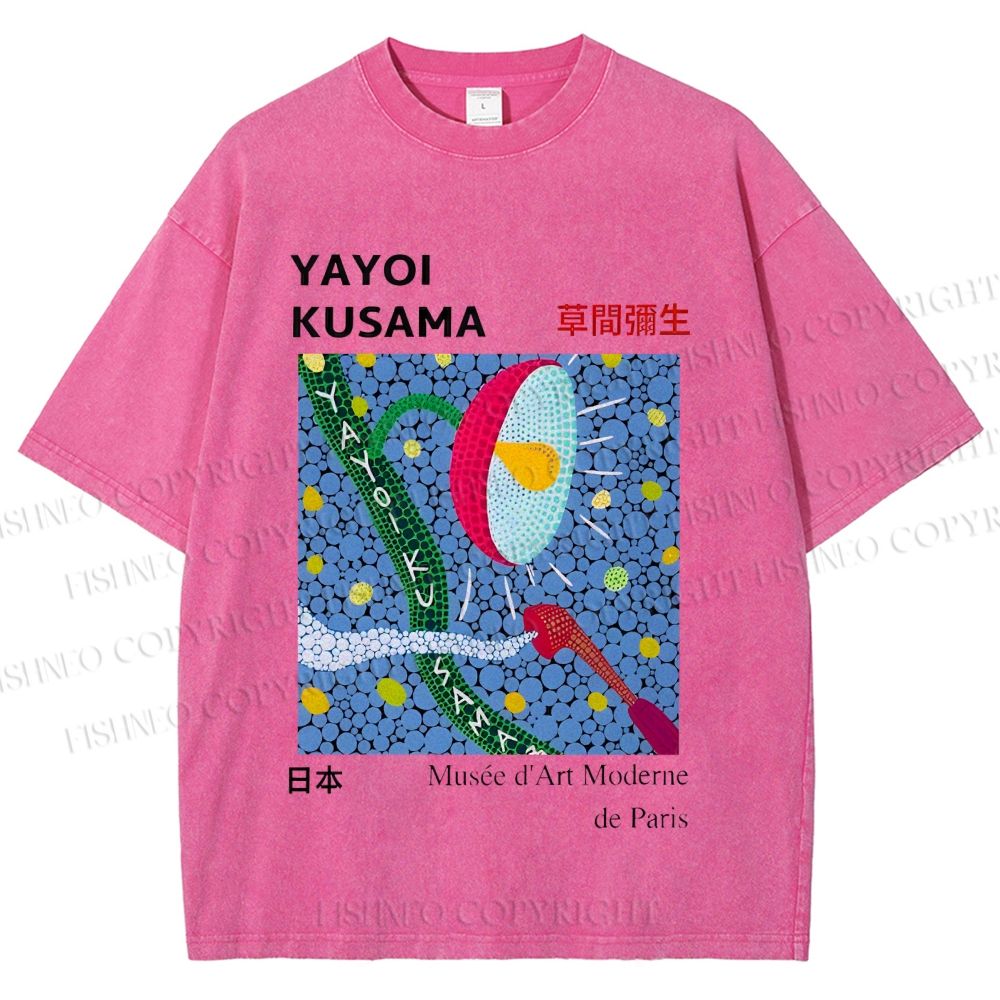 Unisex Yayoi Kusama Exhibition Printed Washed Tee