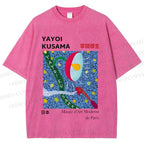 Unisex Yayoi Kusama Exhibition Printed Washed Tee