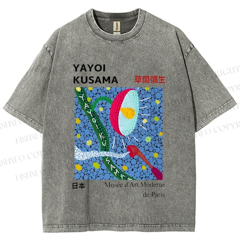 Unisex Yayoi Kusama Exhibition Printed Washed Tee