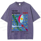 Unisex Yayoi Kusama Exhibition Printed Washed Tee