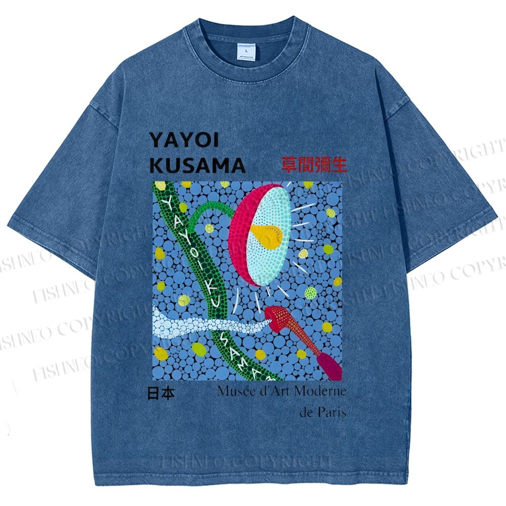 Unisex Yayoi Kusama Exhibition Printed Washed Tee