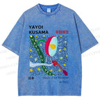 Unisex Yayoi Kusama Exhibition Printed Washed Tee