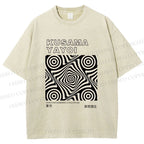 Unisex Yayoi Kusama Geometric Cube Printed Washed Tee
