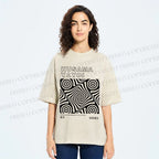 Unisex Yayoi Kusama Geometric Cube Printed Washed Tee