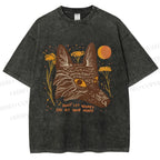 Unisex Wolf Dont Let Worry Eat at Your Mind Printed Washed Tee
