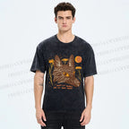 Unisex Wolf Dont Let Worry Eat at Your Mind Printed Washed Tee