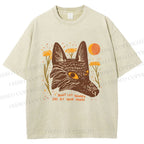 Unisex Wolf Dont Let Worry Eat at Your Mind Printed Washed Tee