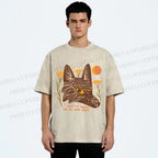 Unisex Wolf Dont Let Worry Eat at Your Mind Printed Washed Tee