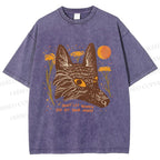 Unisex Wolf Dont Let Worry Eat at Your Mind Printed Washed Tee