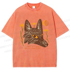 Unisex Wolf Dont Let Worry Eat at Your Mind Printed Washed Tee