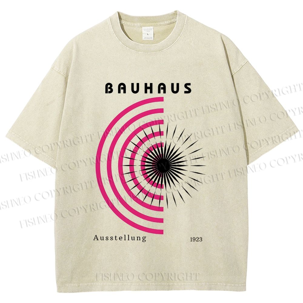 Unisex Bauhaus Geometry Exhibition Printed Washed Tee