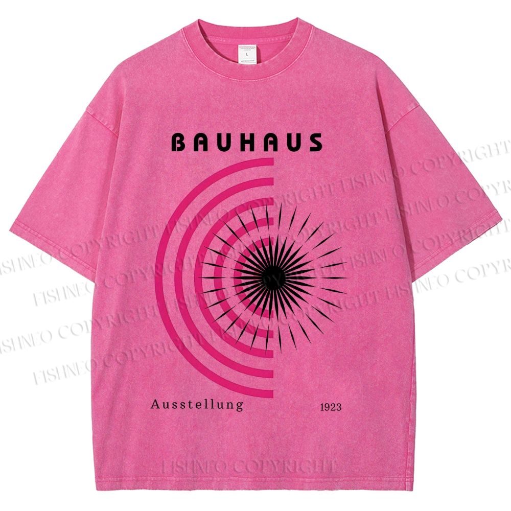Unisex Bauhaus Geometry Exhibition Printed Washed Tee