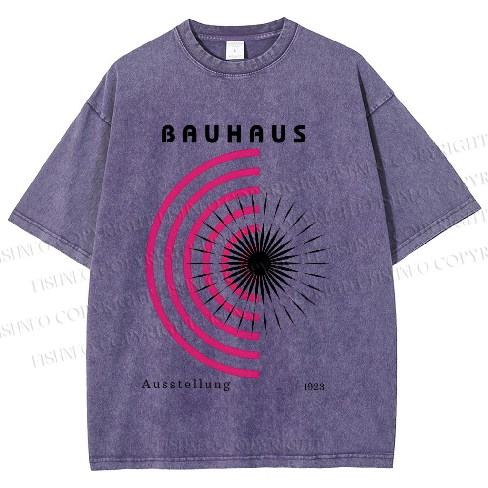Unisex Bauhaus Geometry Exhibition Printed Washed Tee
